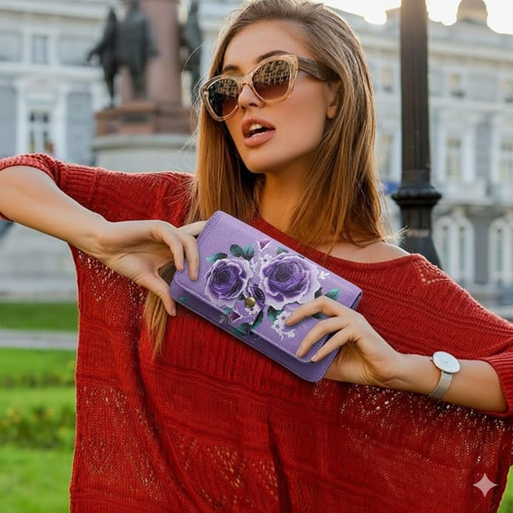 Women'S Accessories Wallet - Elegant Floral PU Leather Clutch Wallets