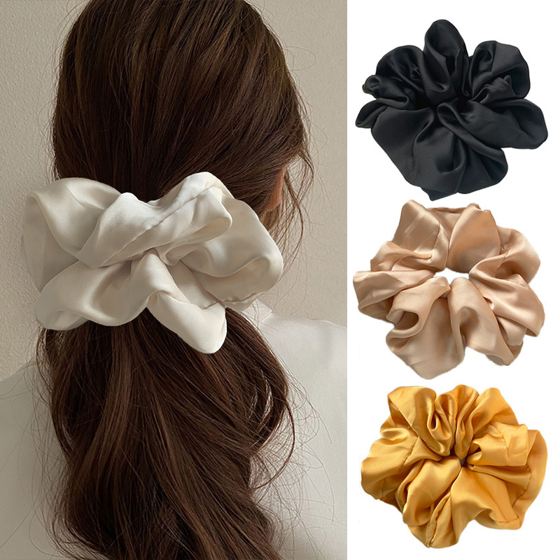 Hair Tie Velvet - Fashion Silk Organza Solid Color Big