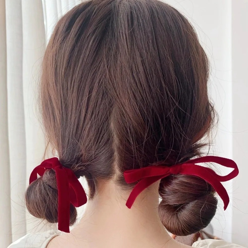 2Pcs Fashion Black Velvet Bow  - Hair Tie Velvet review and price