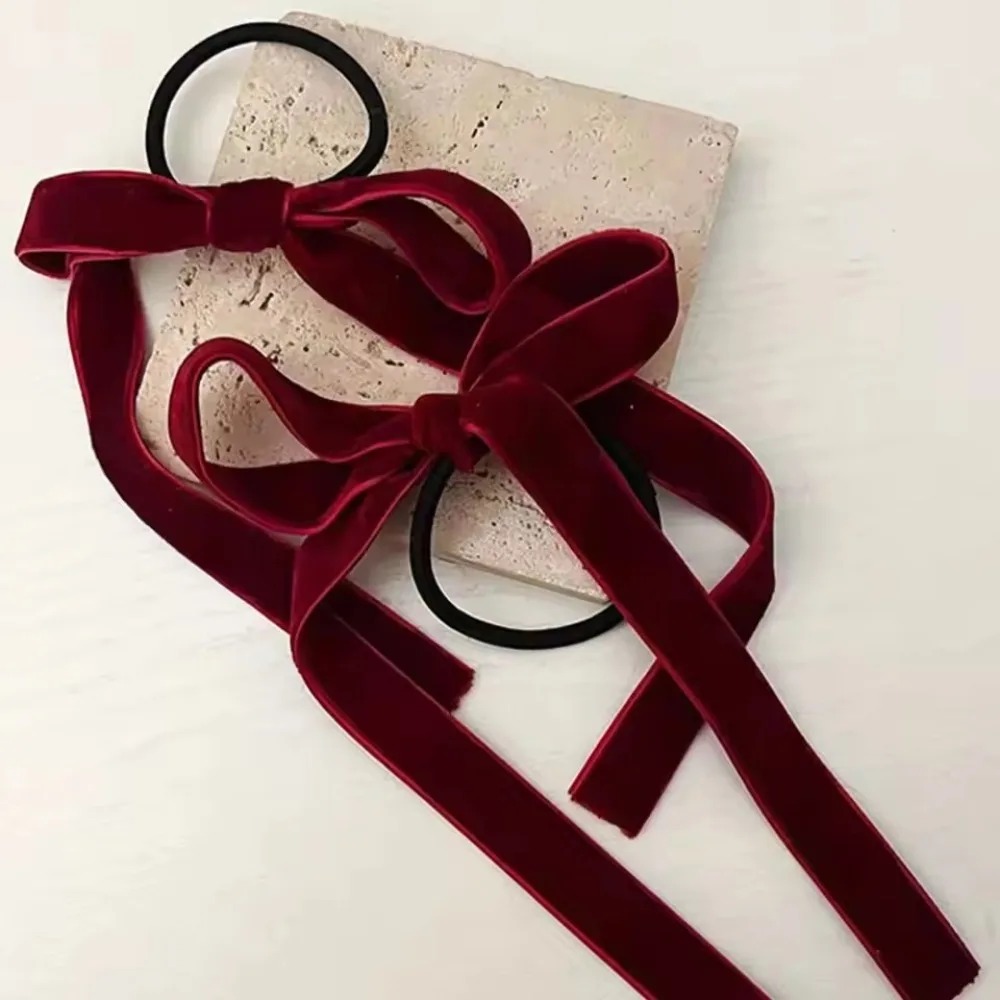 2Pcs Fashion Black Velvet Bow  - Hair Tie Velvet review and price