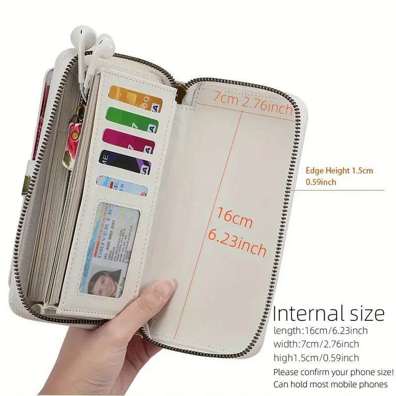 Elegant Floral PU Leather Clut - Women'S Accessories Wallet review and price