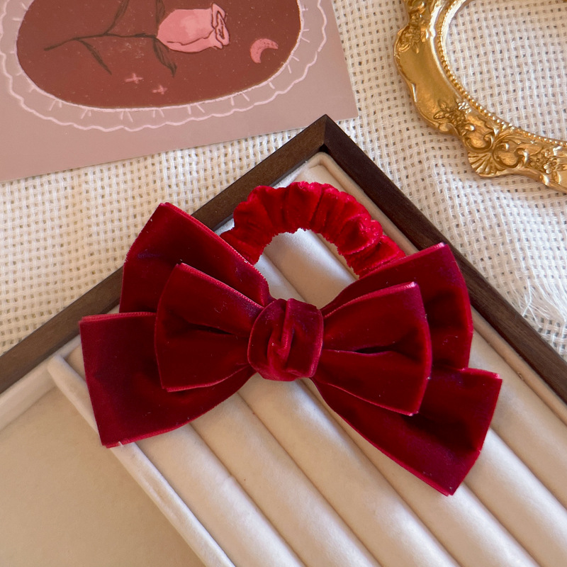 Cute Red Velvet Bow Hair Ties  - Hair Tie Velvet review and price