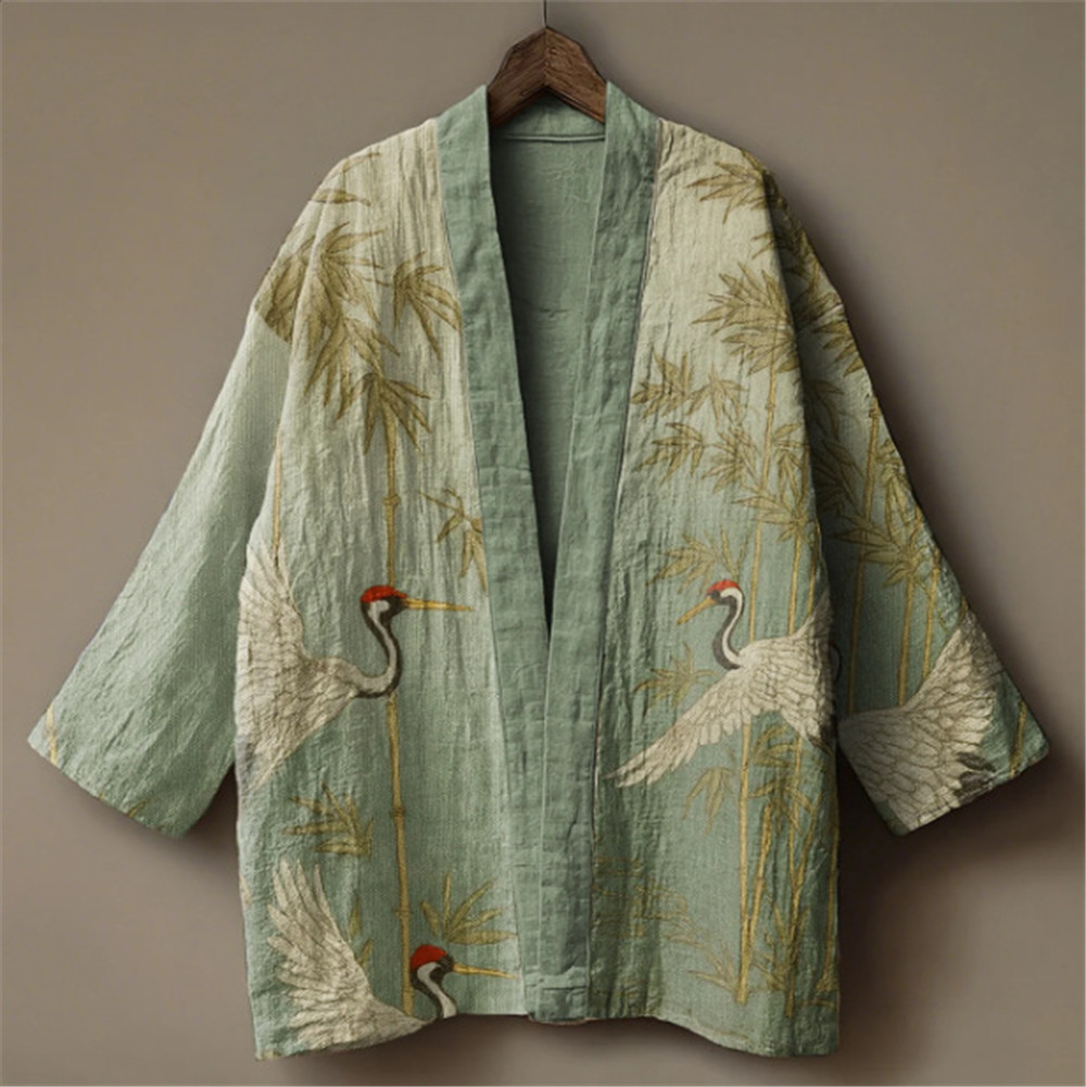 Japanese Crane Print Kimono fo - Women'S Kimono Accessories review and price