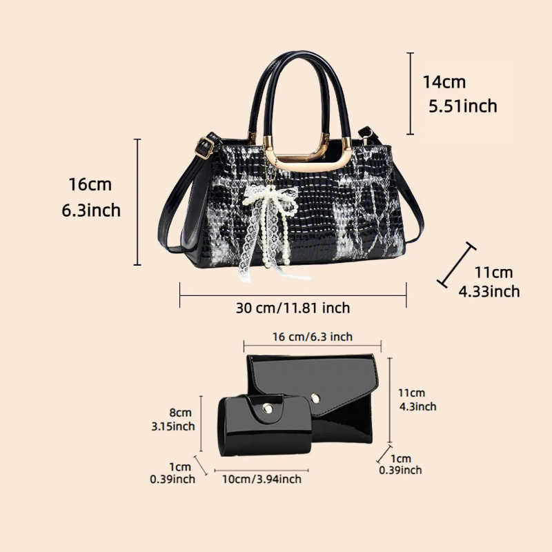 Women's Handbag Set, Crocodile - Women Accessories Set review and price