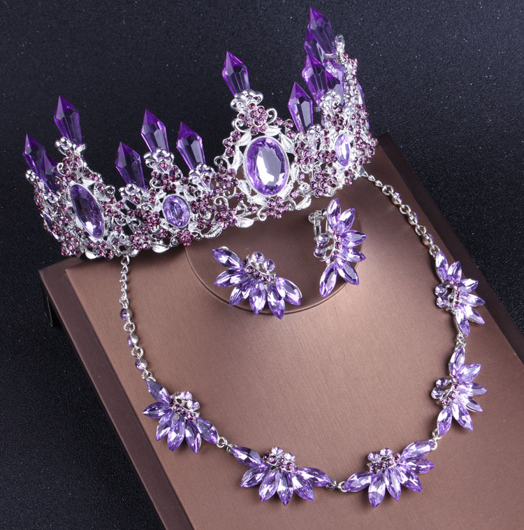 Noble Purple Crystal Bridal Je - Women Jewelry Accessories For Black Dress review and price