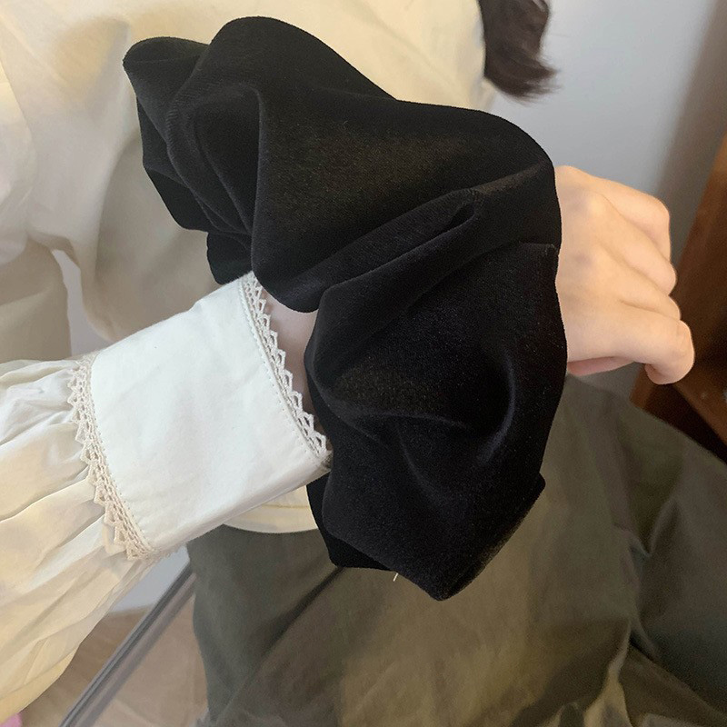 Oversize Black Velvet Scrunchi - Hair Tie Velvet review and price