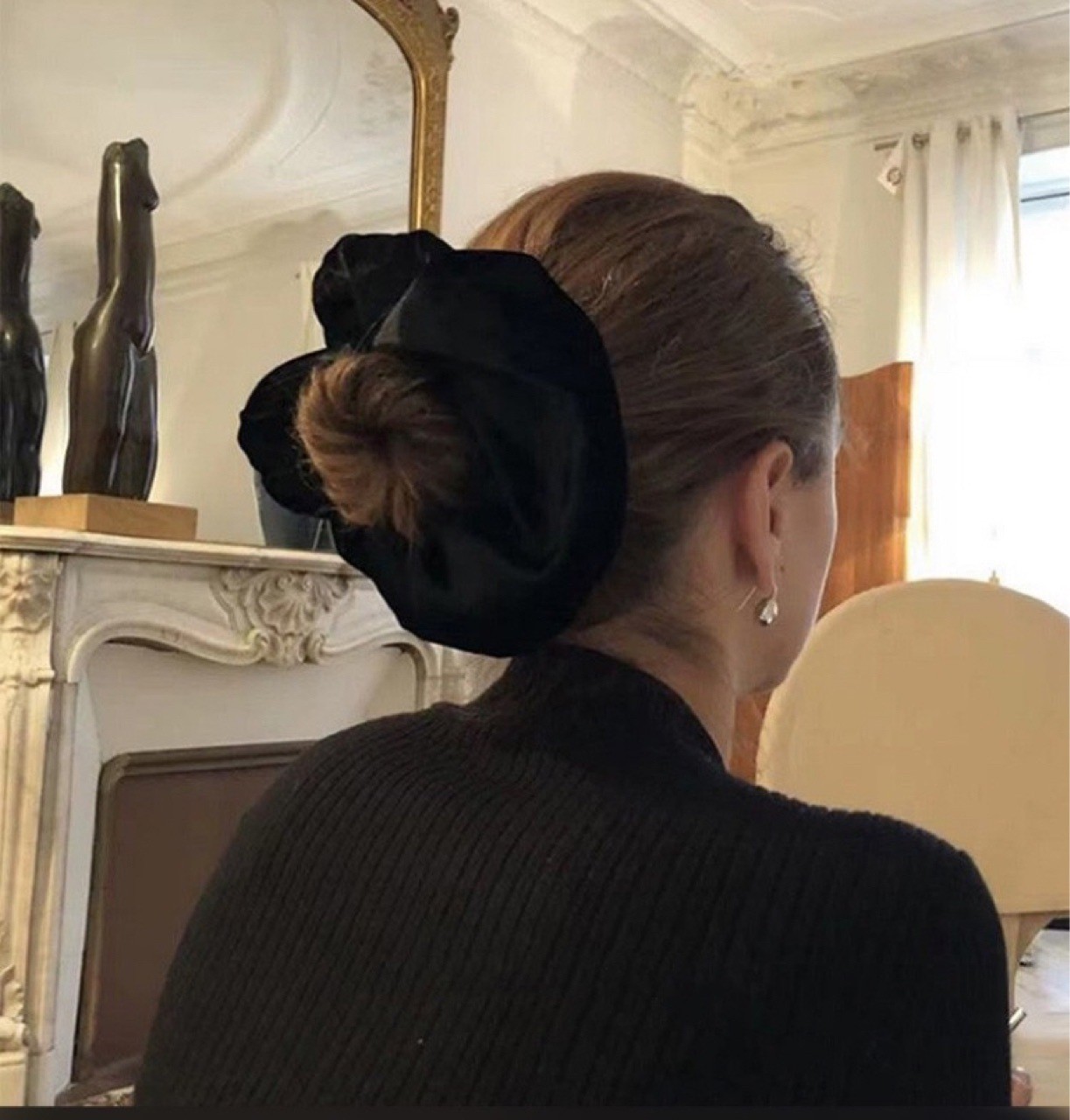 Oversize Black Velvet Scrunchi - Hair Tie Velvet review and price