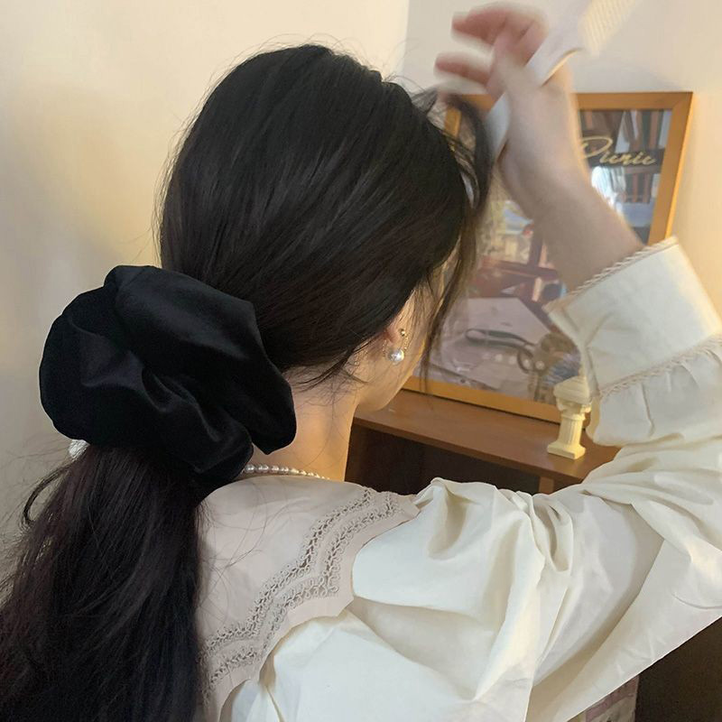 Oversize Black Velvet Scrunchi - Hair Tie Velvet review and price