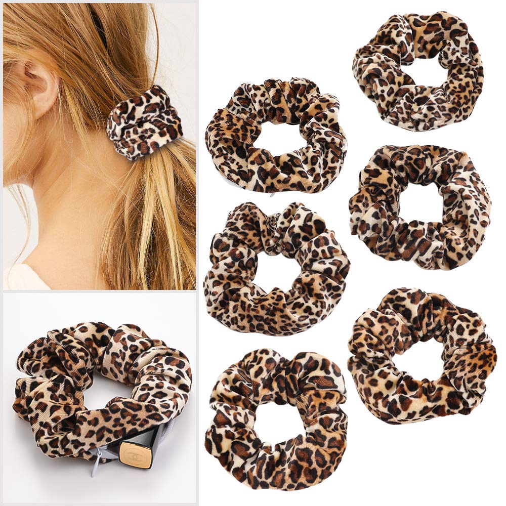 1/6Pcs Leopard Velvet Scrunchy - Hair Tie Velvet review and price
